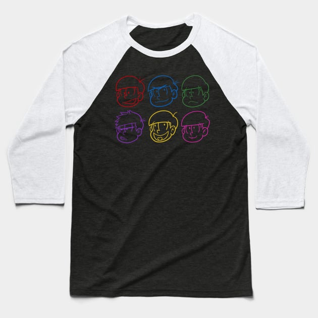 Neon Matsus Baseball T-Shirt by geekmythology